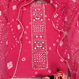 Rani Hand Bhandej Cotton Unstitched Suit Set