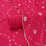 Rani Hand Bhandej Cotton Unstitched Suit Set