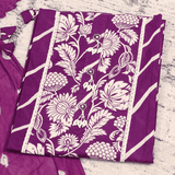 Rasin Wine Leheriya Cotton Unstitched Suit Set