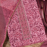 Rose Pink Kalamkari Cotton Unstitched Salwar Suit