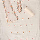 Sable White Muslin Unstitched Salwar Unstitched Suit