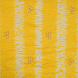 Saffron Yellow Shibori Cotton Unstitched Jaipuri Suit Set With Chiffon Dupatta