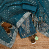 Sapphire Blue Exclusive Tissue Unstitched Salwar Suit