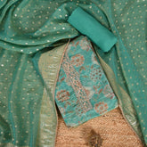 Sea Green Tissue Silk Unstitched Salwar Suit
