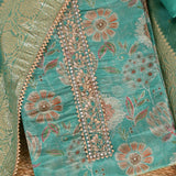 Sea Green Tissue Silk Unstitched Salwar Suit