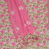 Skimmed Cream Flower Cotton Unstitched Salwar Suit