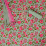Smith Green Floral Cotton Unstitched Salwar Unstitched Suit