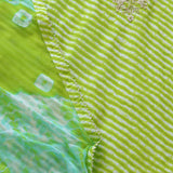 Smooth Green Leheriya Cotton Unstitched Suit Set