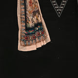 Solid Black Kalamkari Dupatta Cotton Unstitched Suit