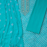 Soothing Leheriya Cotton Unstitched Suit Set