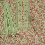 Soothing Mint Green Cotton Unstitched Suit Set