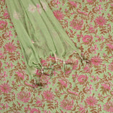 Soothing Mint Green Cotton Unstitched Suit Set