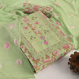 Soothing Mint Green Cotton Unstitched Suit Set