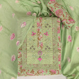 Soothing Mint Green Cotton Unstitched Suit Set