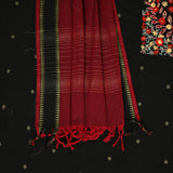 South Cotton Black Phulkari Cotton Unstitched Suit Set