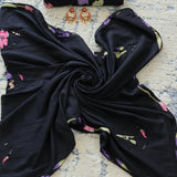 Special Black Floral Cotton Unstitched Suit Set