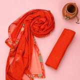 Squash Orange Miuslin Unstitched Suit Set