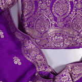 Strong Purple Bandhani Silk Unstitched Salwar Suit