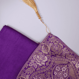 Strong Purple Bandhani Silk Unstitched Salwar Suit