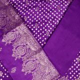 Strong Purple Bandhani Silk Unstitched Salwar Suit