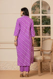 Sunset Purple Bandhani Cotton Suit Set