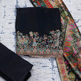 Super Black Placement Weaved Unstitched Suit Set