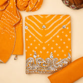 Tapeta Silk Bhandej Unstitched Suit Set
