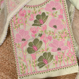 Tea Green Chanderi Unstitched Salwar Unstitched Suit