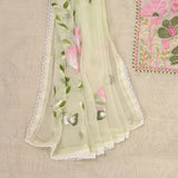 Tea Green Chanderi Unstitched Salwar Unstitched Suit