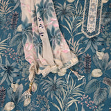 Teal Palm Cotton Unstitched Salwar Suit