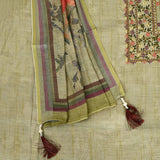 Tender Kale Linen Unstitched Suit Set