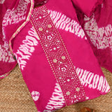 Traditional Rani Crepe Shibori Unstitched Suit Set