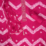 Traditional Rani Crepe Shibori Unstitched Suit Set