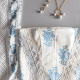 Wax White Mughal Print Cotton Unstitched Suit Set