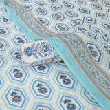 White Blue Cotton Unstitched Suit Set