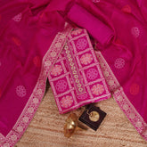 Wild Pink Dola SilkUnstitched Salwar Unstitched Suit