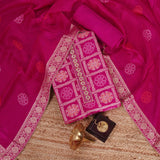 Wild Pink Dola SilkUnstitched Salwar Unstitched Suit