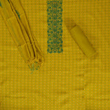 Yellowish Green Chanderi Unstitched Salwar Suit