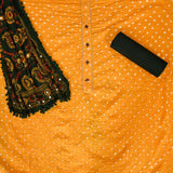 Yellow Green Phulkari Dupatta Cotton Unstitched Salwar Suit