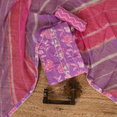 Phlox Purple Full Embroidered Cotton Unstitched Suit Set