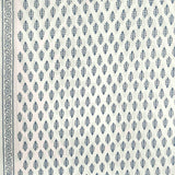 Blue and White Fount Cotton Unstitched Jaipuri Suit Set With Malmal Dupatta