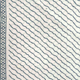 Blue and White Leheriya Cotton Unstitched Jaipuri Suit Set With Malmal Dupatta