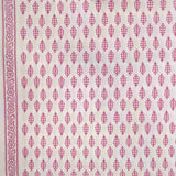 Blush White Fount Cotton Unstitched Jaipuri Suit Set With Malmal Dupatta