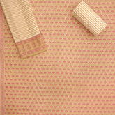 Buttercup Beige Cotton Unstitched Jaipuri Suit Set With Malmal Dupatta