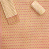 Buttercup Beige Cotton Unstitched Jaipuri Suit Set With Malmal Dupatta