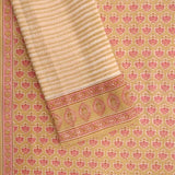 Buttercup Beige Cotton Unstitched Jaipuri Suit Set With Malmal Dupatta