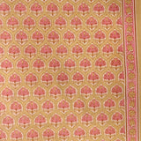 Buttercup Beige Cotton Unstitched Jaipuri Suit Set With Malmal Dupatta