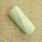 Flower Jaal Mint Unstitched Cotton Rajasthani Salwar Suit With Malmal Dupatta