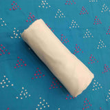 French Knot Sky Unstitched Cotton Jaipuri Salwar Suit With Chiffon Dupatta