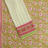 Green Jaal Unstitched Cotton Rajasthani Salwar Suit With Malmal Dupatta